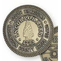 1" 12 Gauge Die Struck Solid Brass Coin